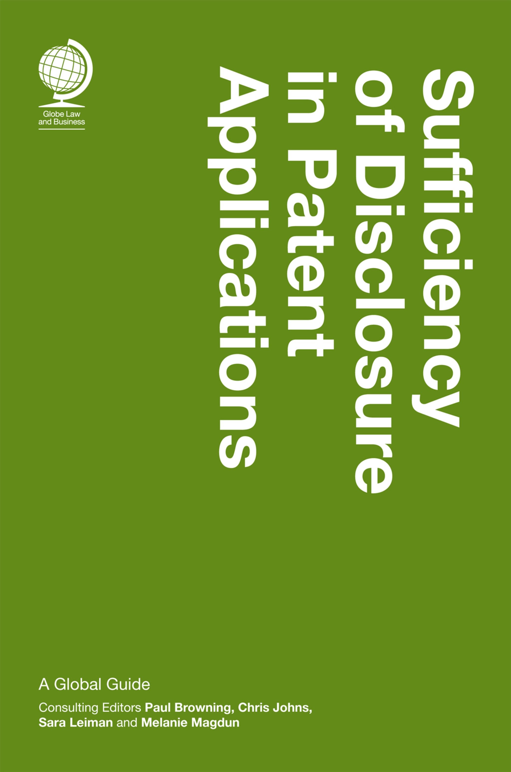 Cover image for Sufficiency of Disclosure in Patent Applications ISBN 9781837231522
